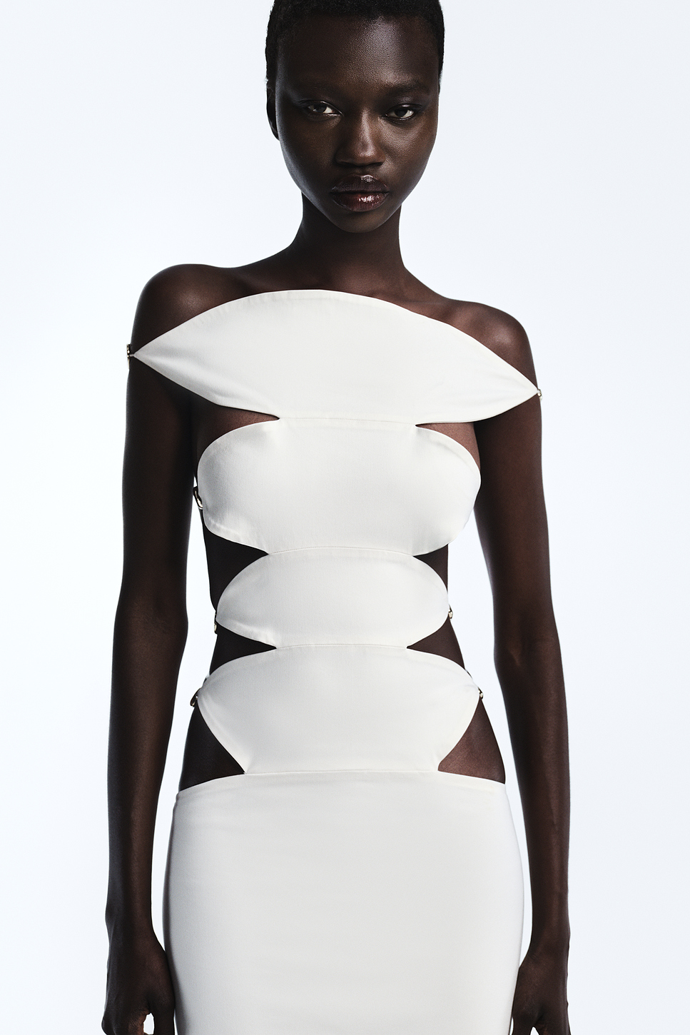 Elettra Cut-Out Waist Taffeta Gown