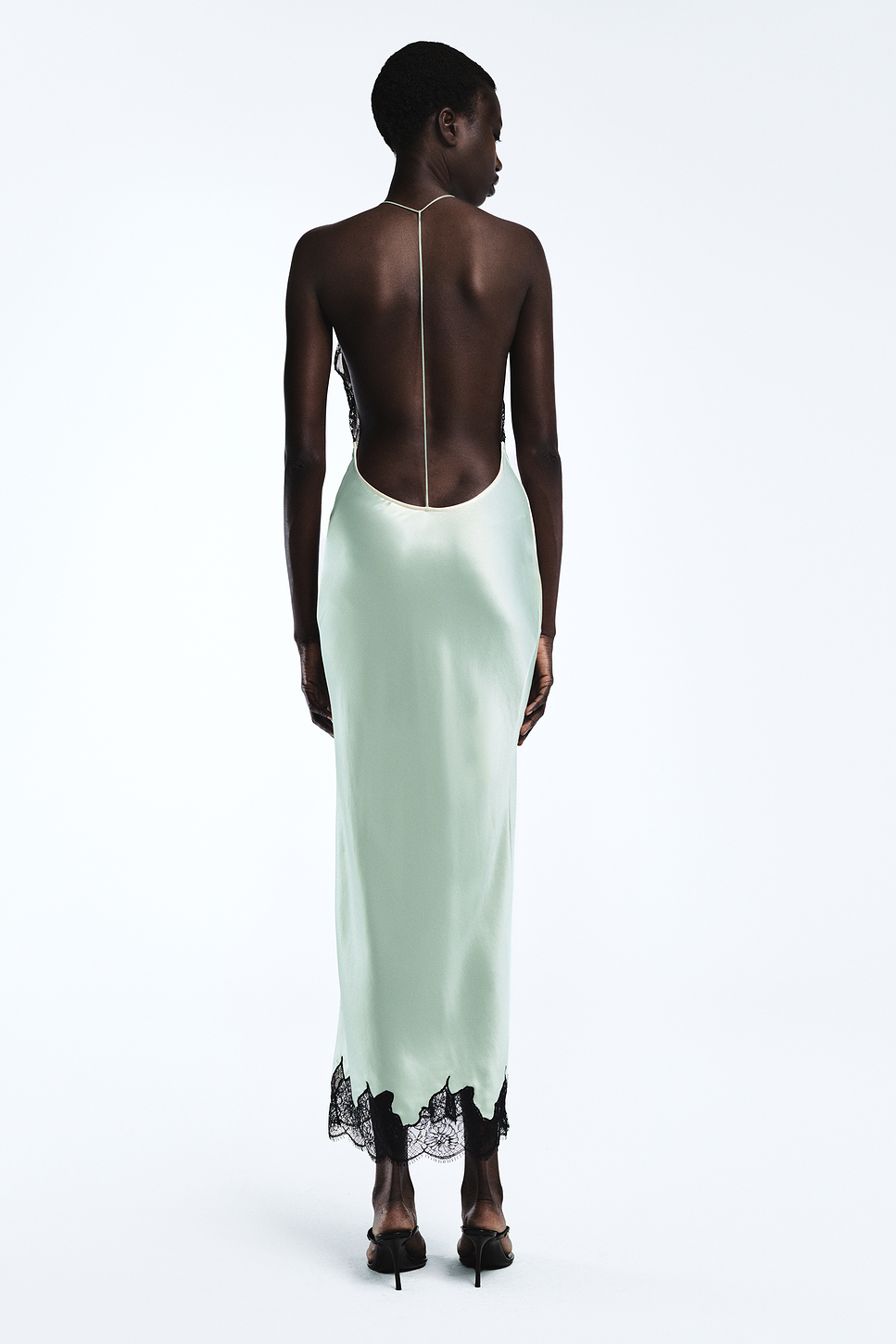 Alouette Halter Lace and Satin Gown