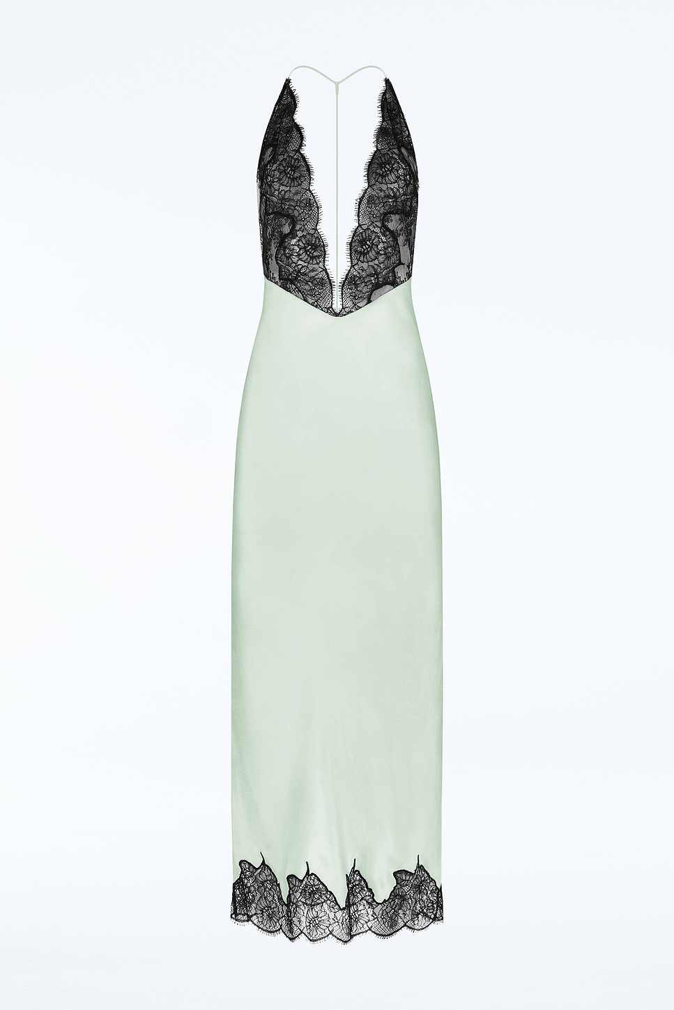 Alouette Halter Lace and Satin Gown