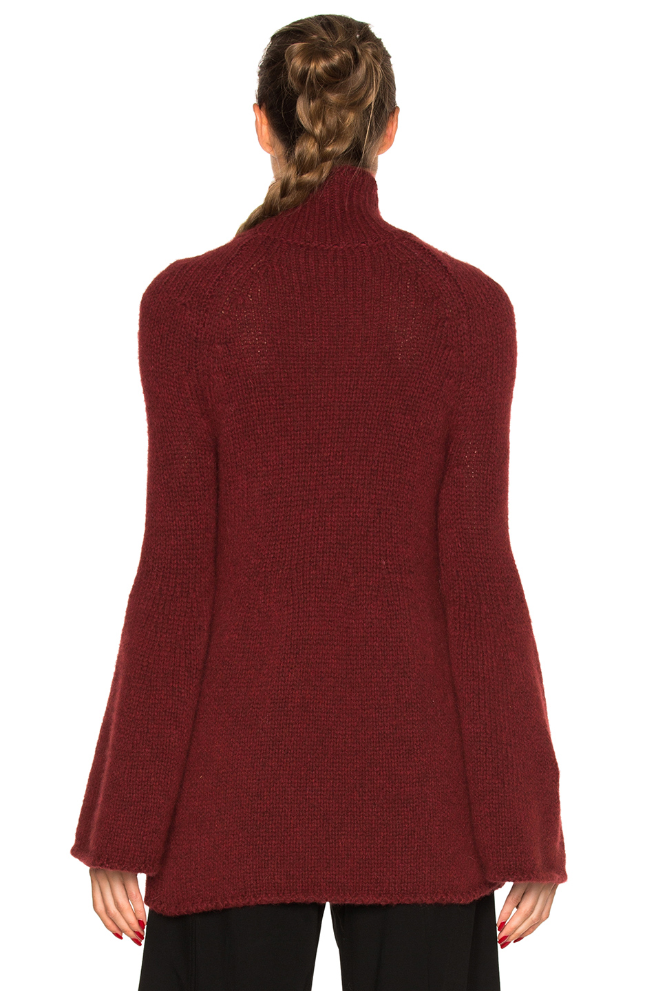 rosetta getty bell sleeve sweater – 波尔多红葡萄酒色 | fwrd