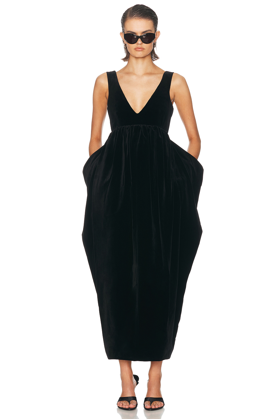 Cotton Velvet Sculptural Gown