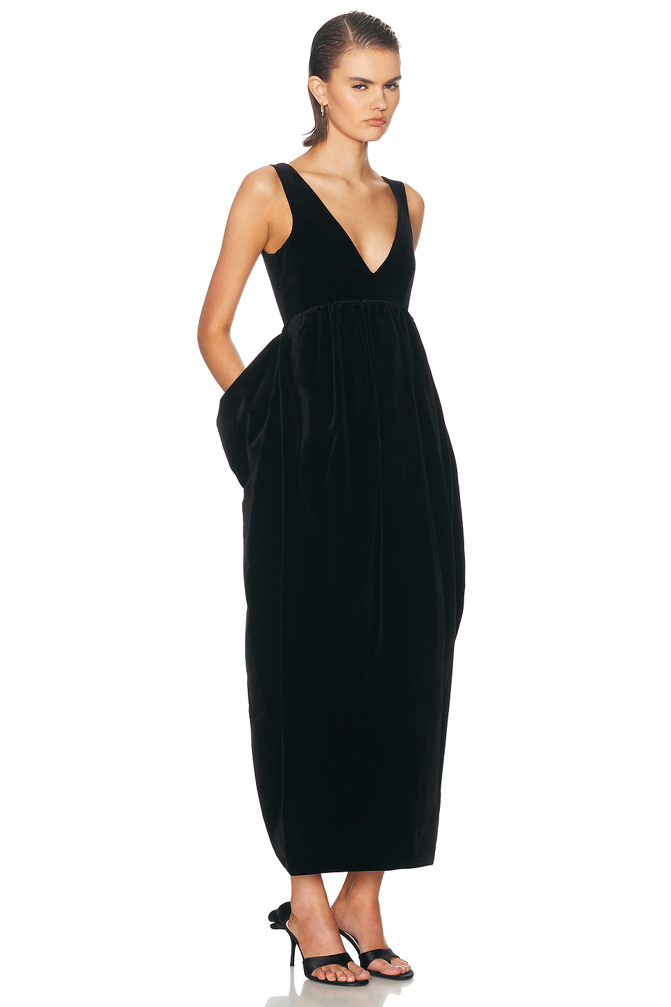 Cotton Velvet Sculptural Gown