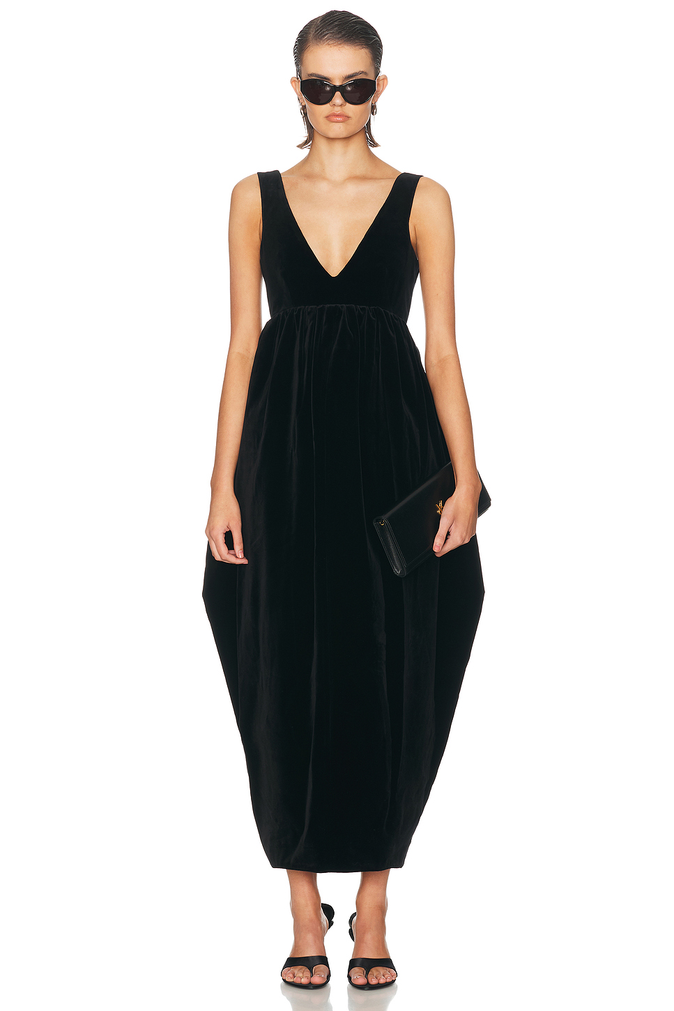Cotton Velvet Sculptural Gown