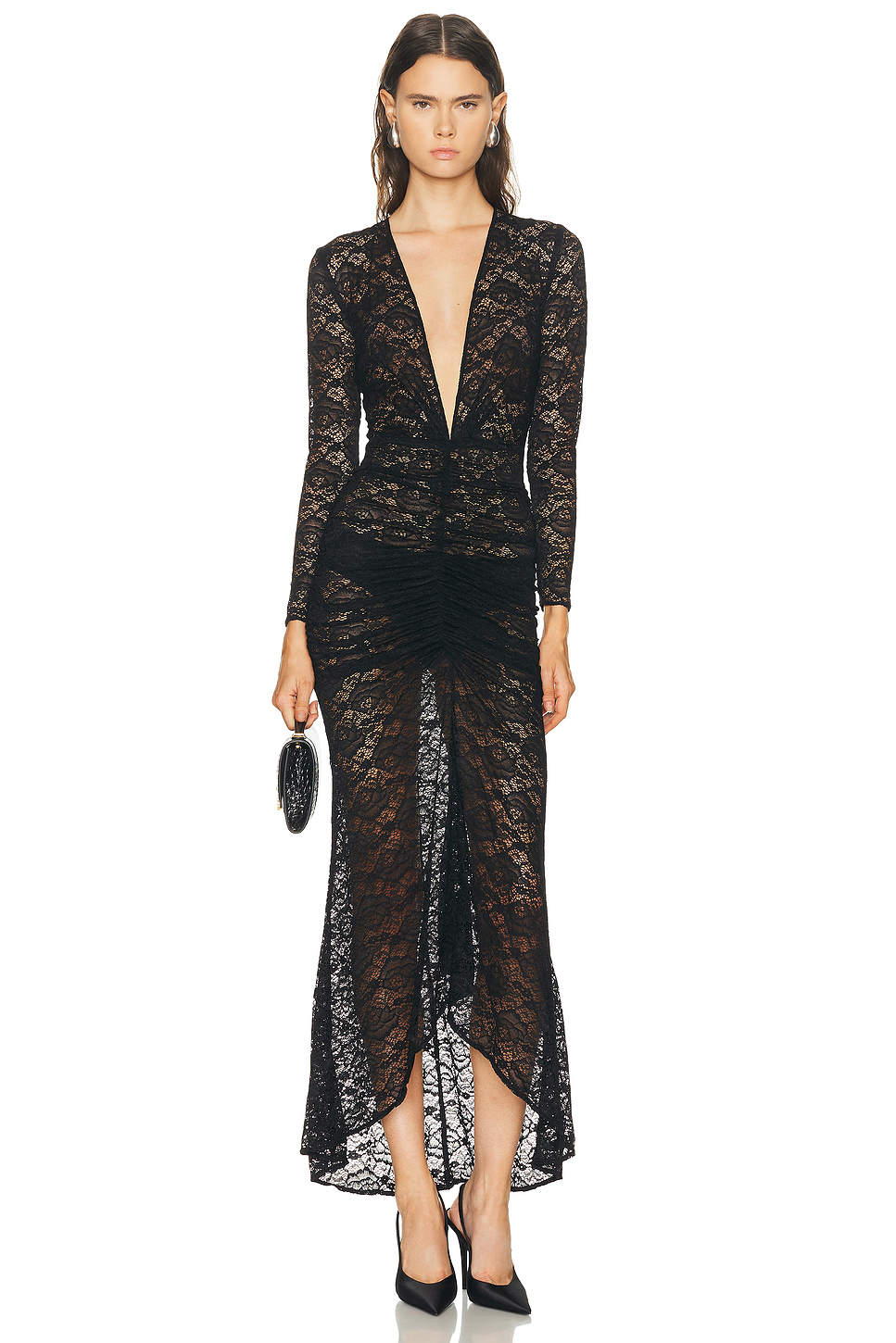 Nelli Sheer Lace Long Sleeve Maxi Dress