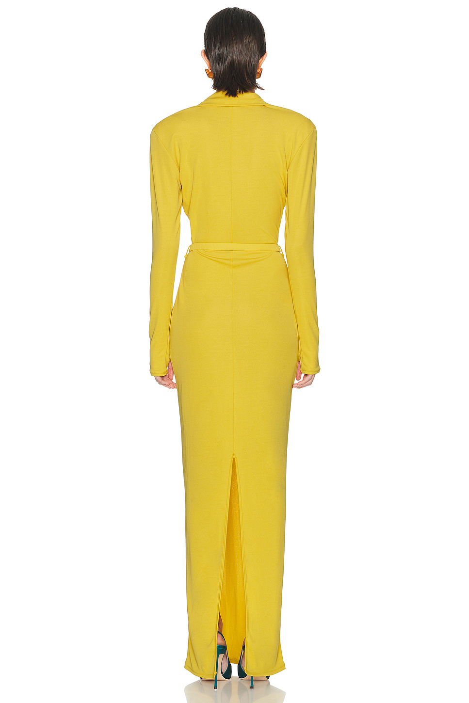 Long Sleeve Jersey Polo Dress with Thumb Holes