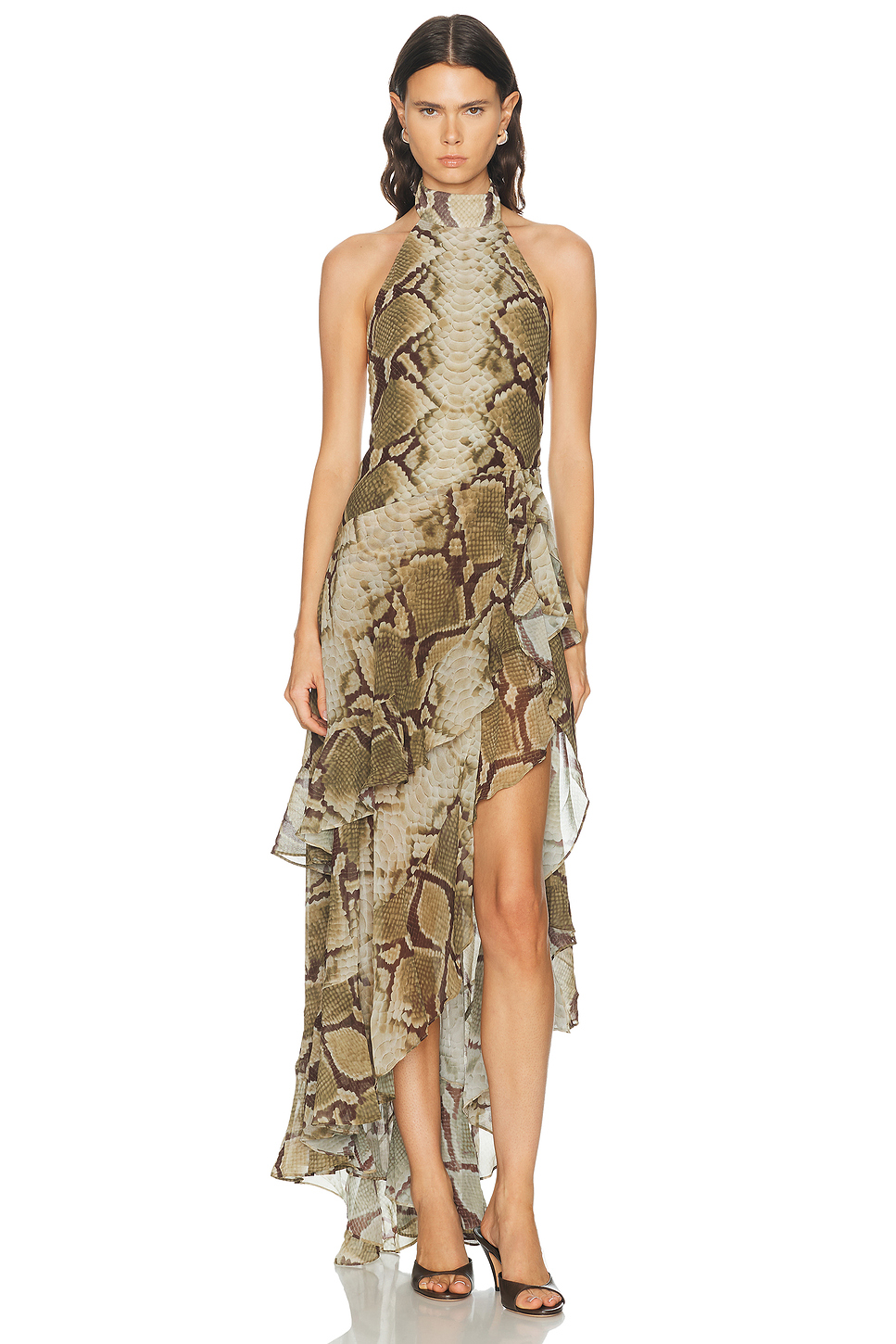 Nevae Chiffon Halter Maxi Dress