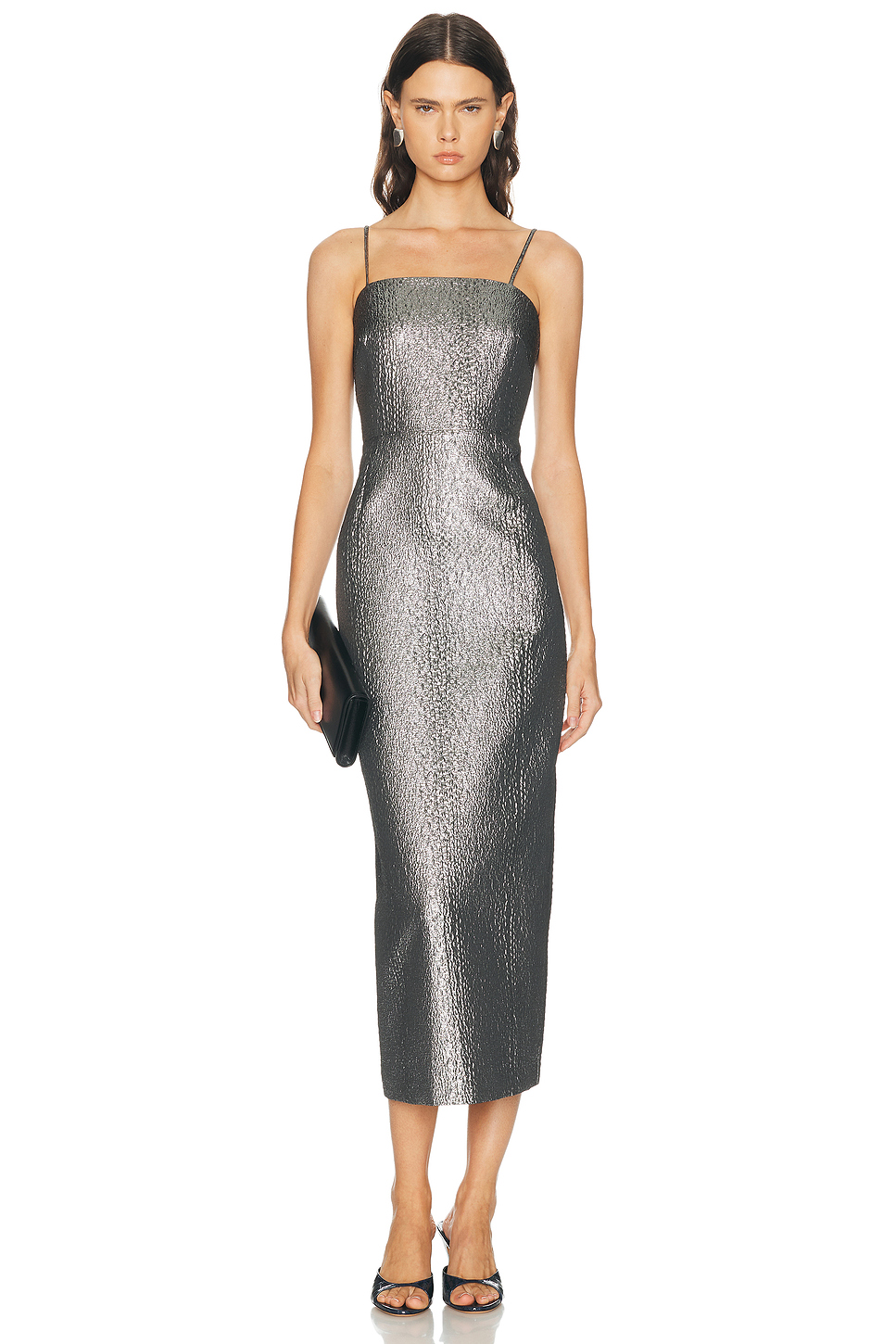 Verdelle Metallic Midi Dress