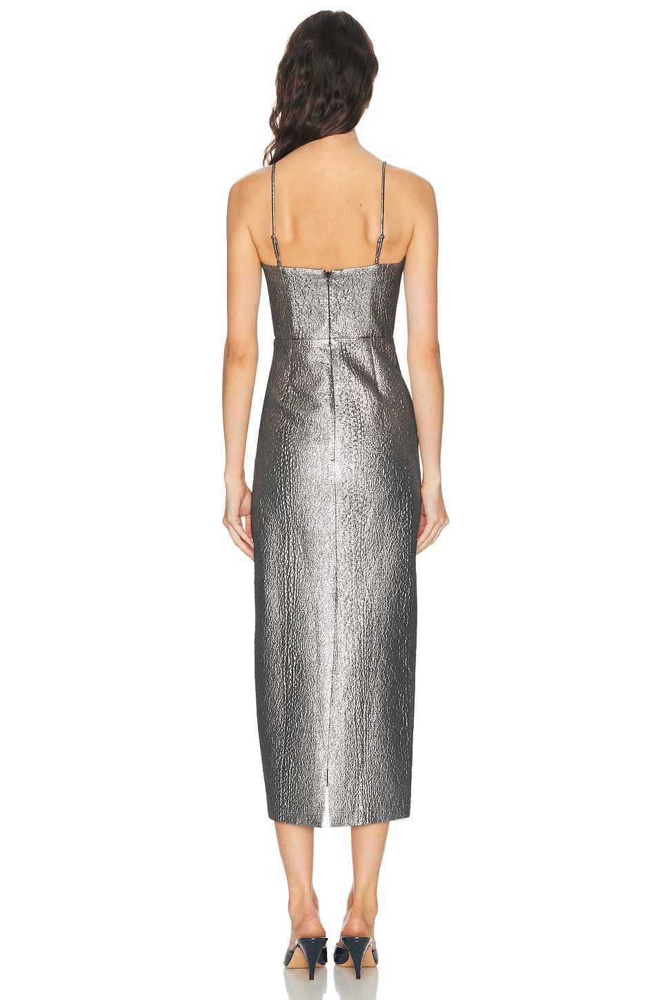 Verdelle Metallic Midi Dress