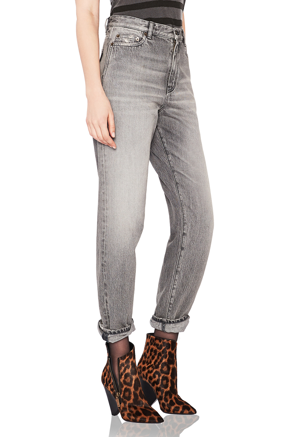 图象2 saint laurent baggy jeans – dirty light grey