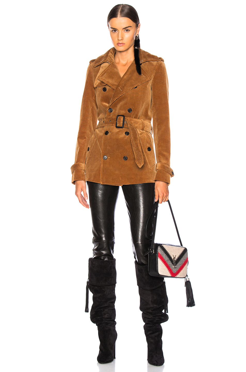 corduroy short trench 大衣