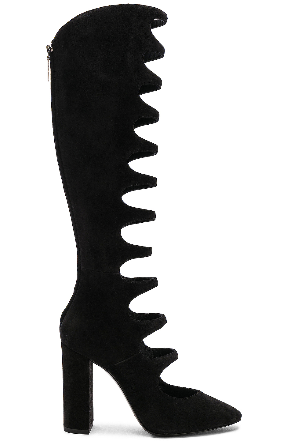 image 1 of saint laurent suede joplin cutout thigh high boots in