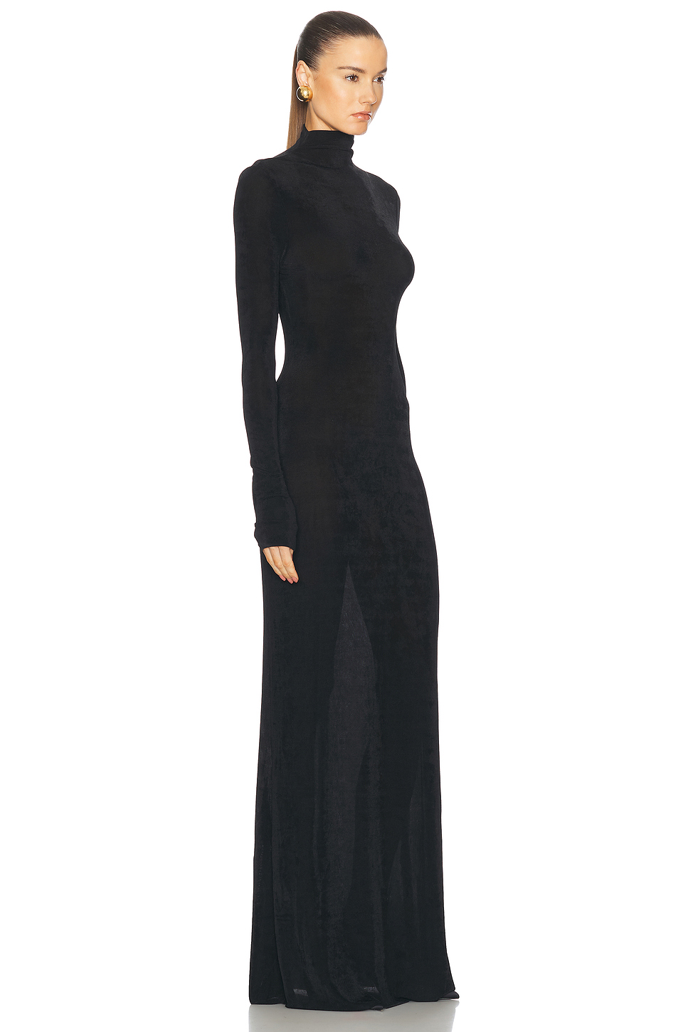 Sheer Knit Pull On Maxi Dress