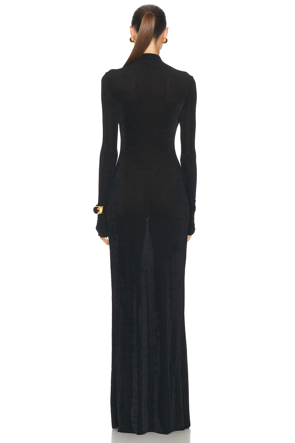 Sheer Knit Pull On Maxi Dress