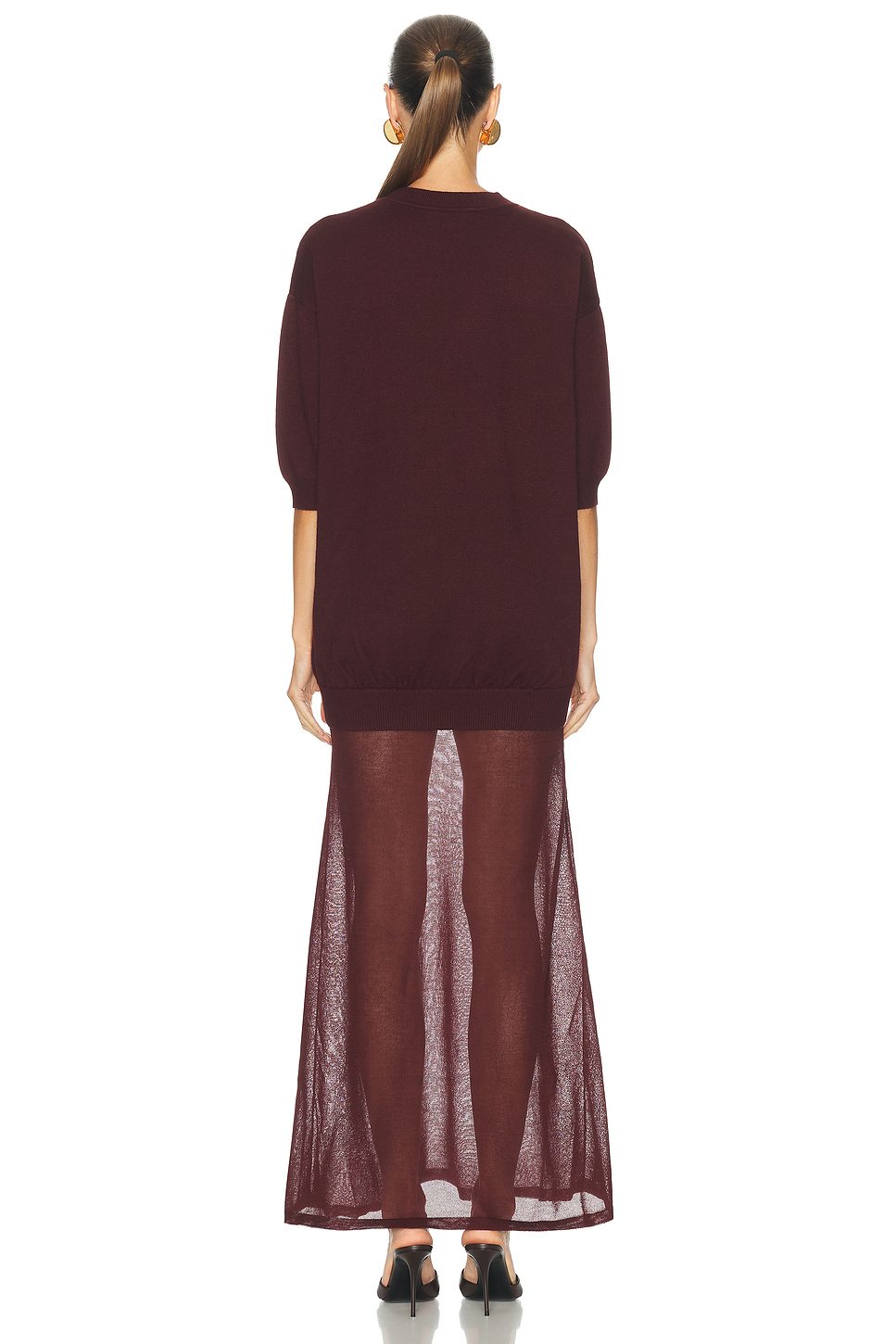 Arwen Layered Maxi Dress in Viscose Wool Blend Knit