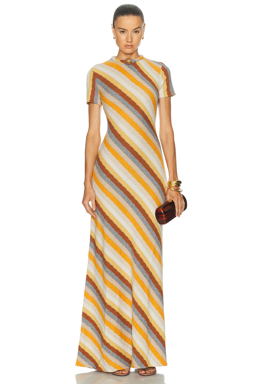 Allie Metallic Knit Stripe Maxi