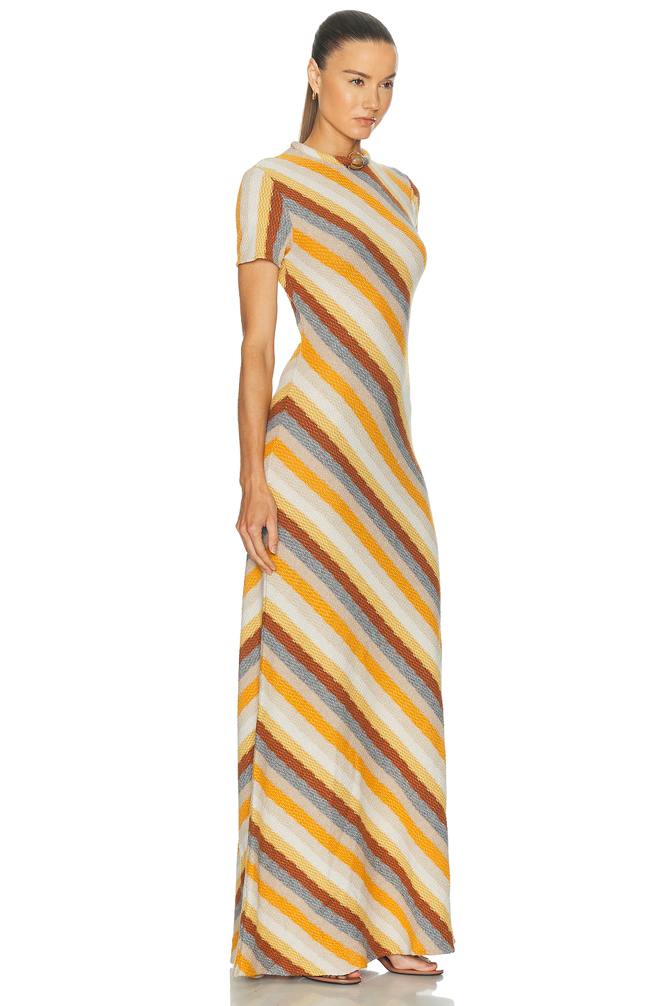 Allie Metallic Knit Stripe Maxi