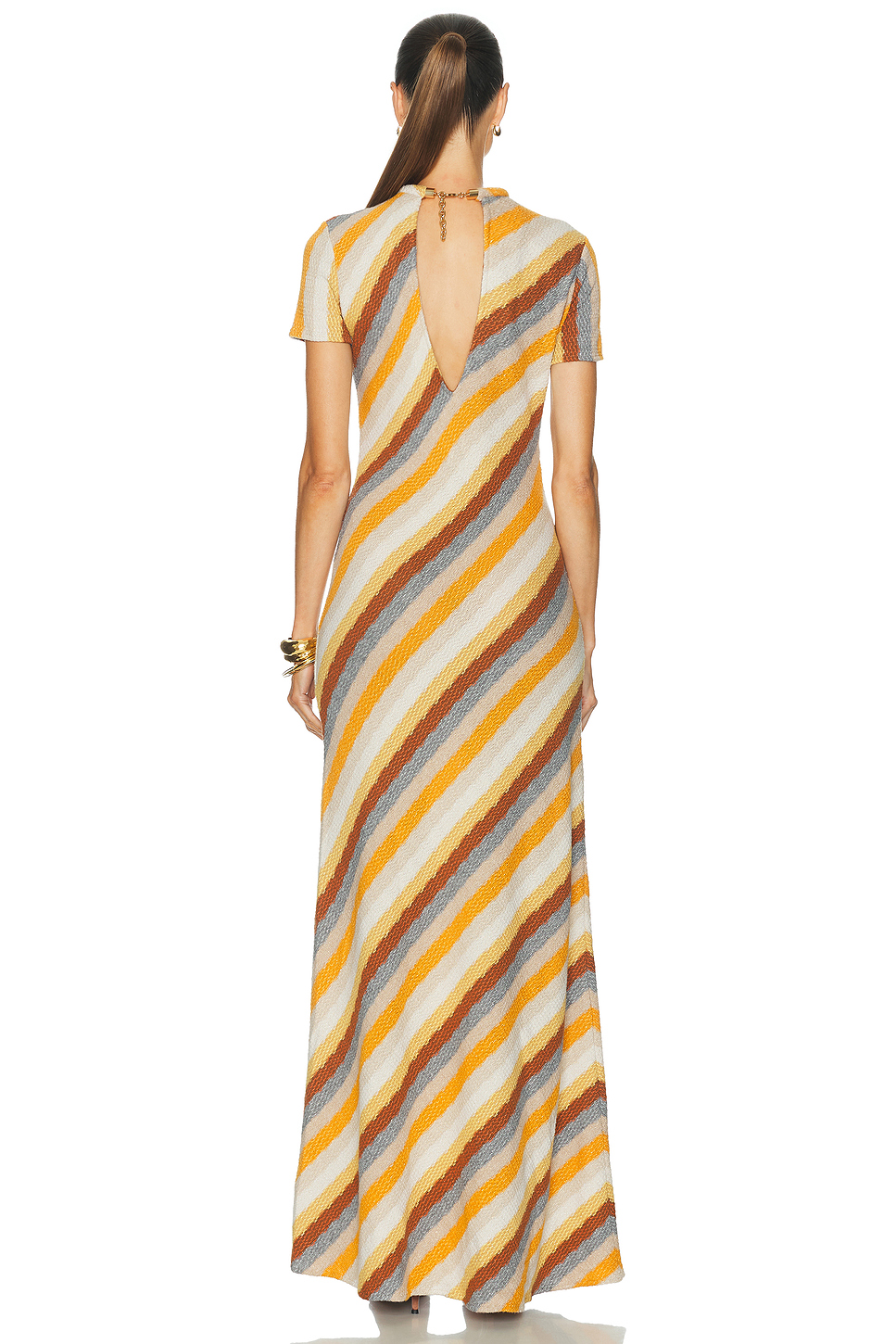 Allie Metallic Knit Stripe Maxi
