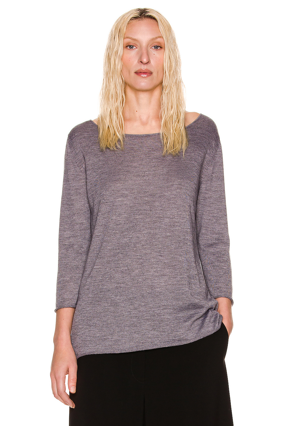 image 1 of the row grayson sweater in light heather grey