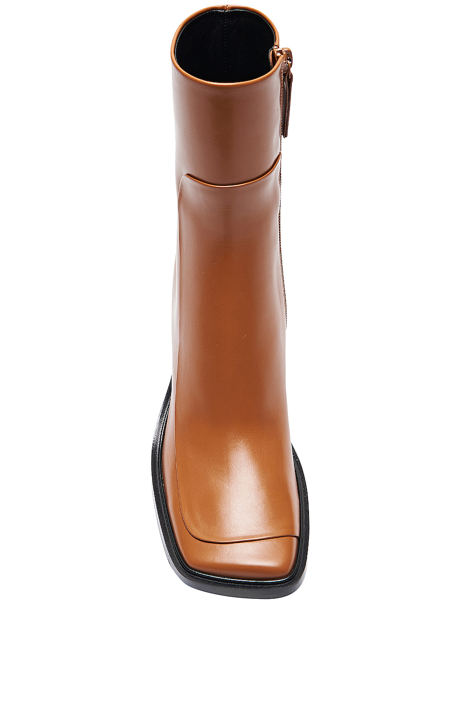 image 3 of the row patch leather boots in dark cuir