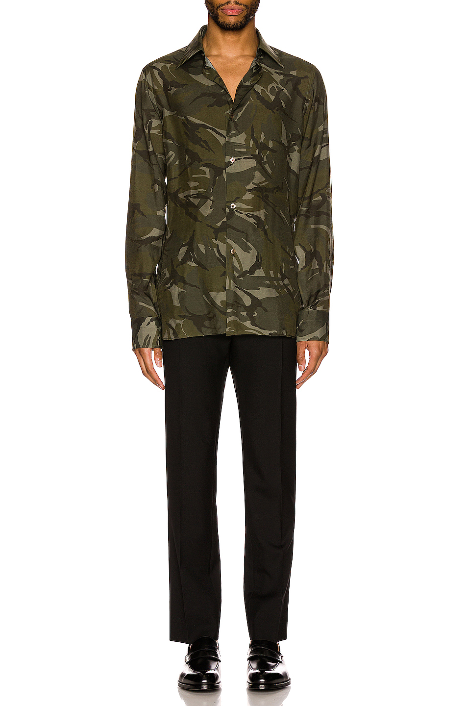 image 4 of tom ford british camo printed shirt in military