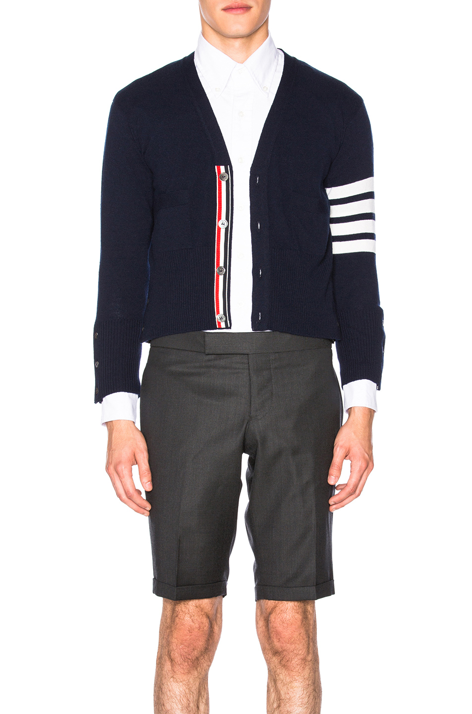 thom browne classic cashmere cardigan – 藏青色 | fwrd
