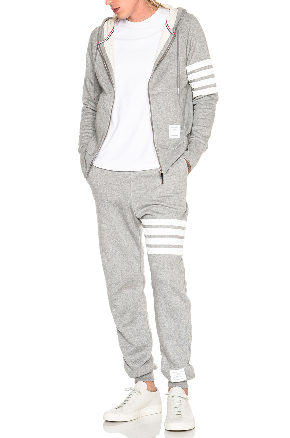 image 5 of thom browne classic cotton sweatpants in light