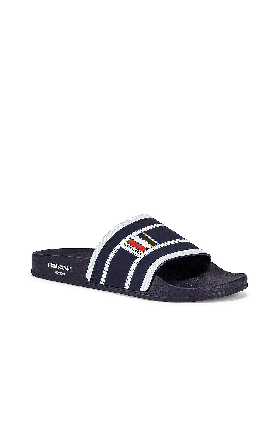 image 2 of thom browne trompe loeil printed rubber pool slide in