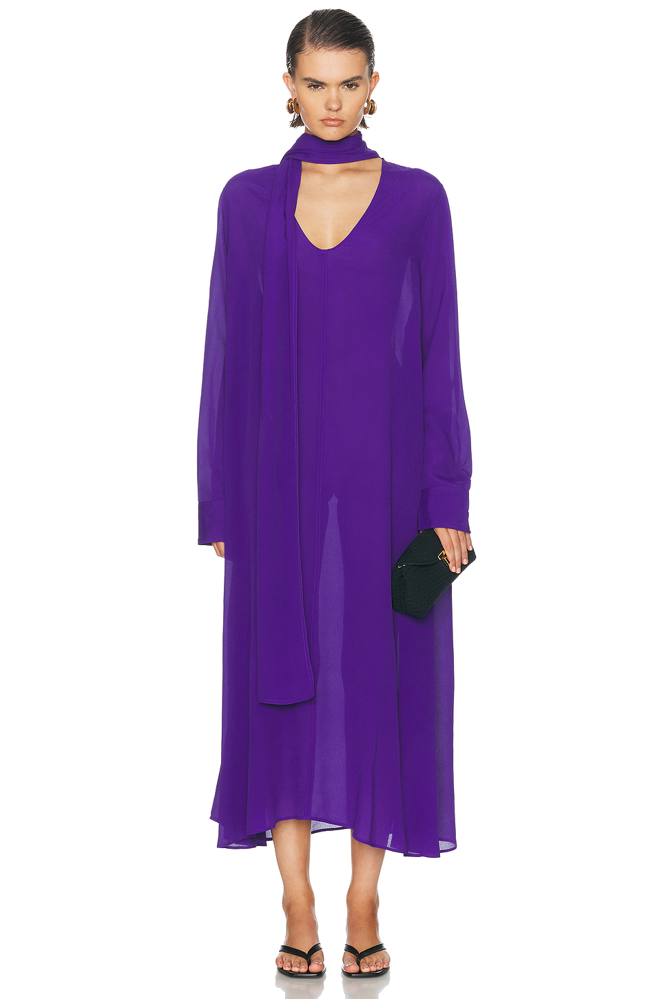 Sheer Georgette Maxi with Scarf