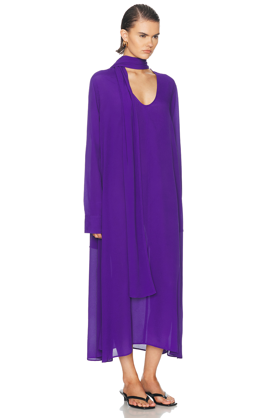 Sheer Georgette Maxi with Scarf