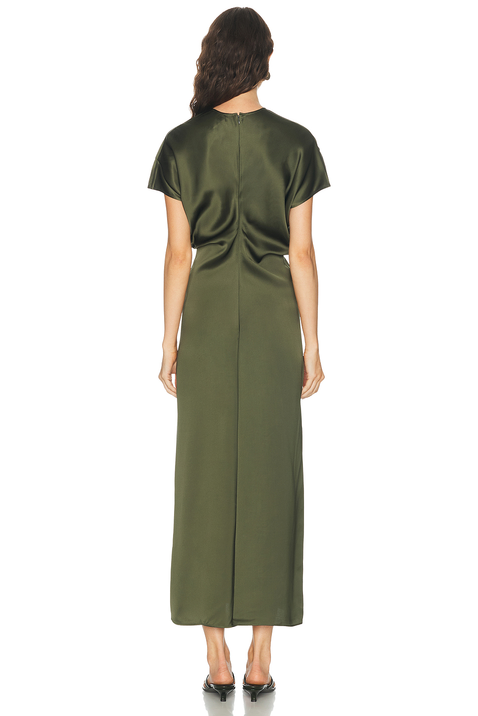 Slouch Waist Viscose Satin Maxi Dress