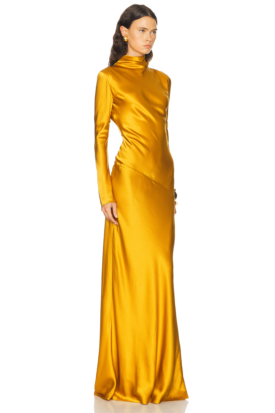 Gio Lace Trim Satin Gown