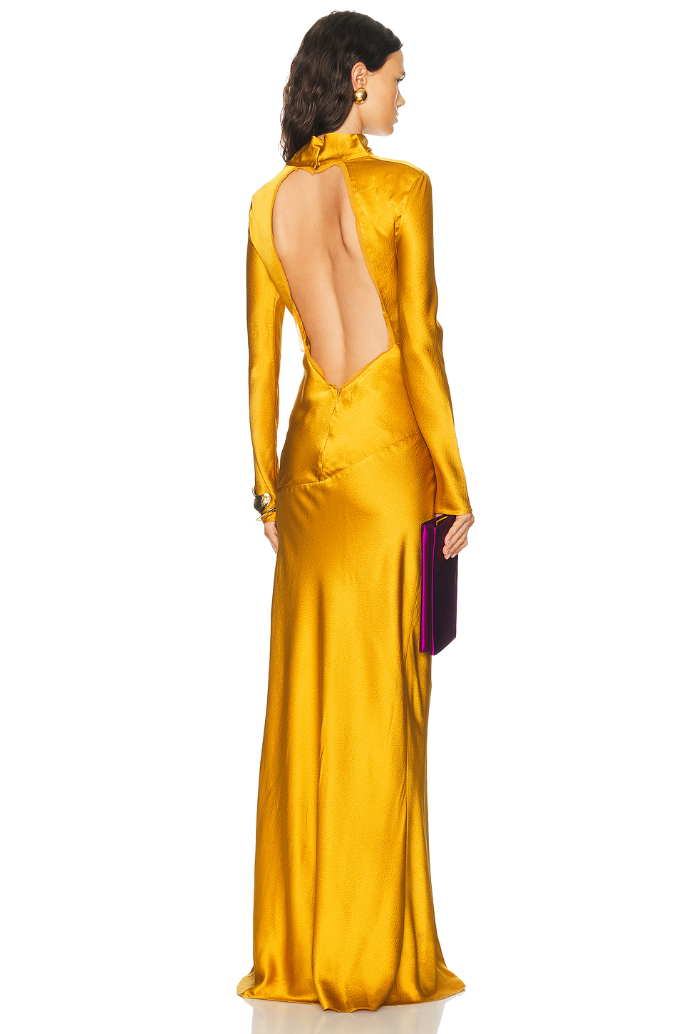 Gio Lace Trim Satin Gown