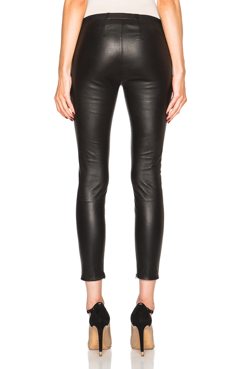 image 4 of theperfext brittany leather pants with hidden zipper