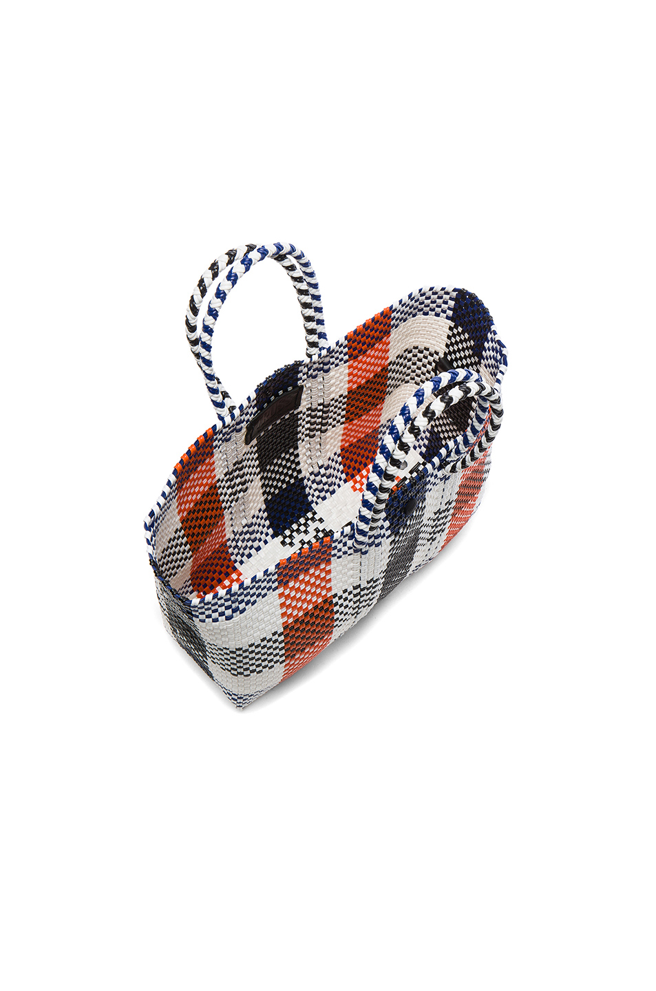 image 4 of truss small crossbody bag in navy & orange