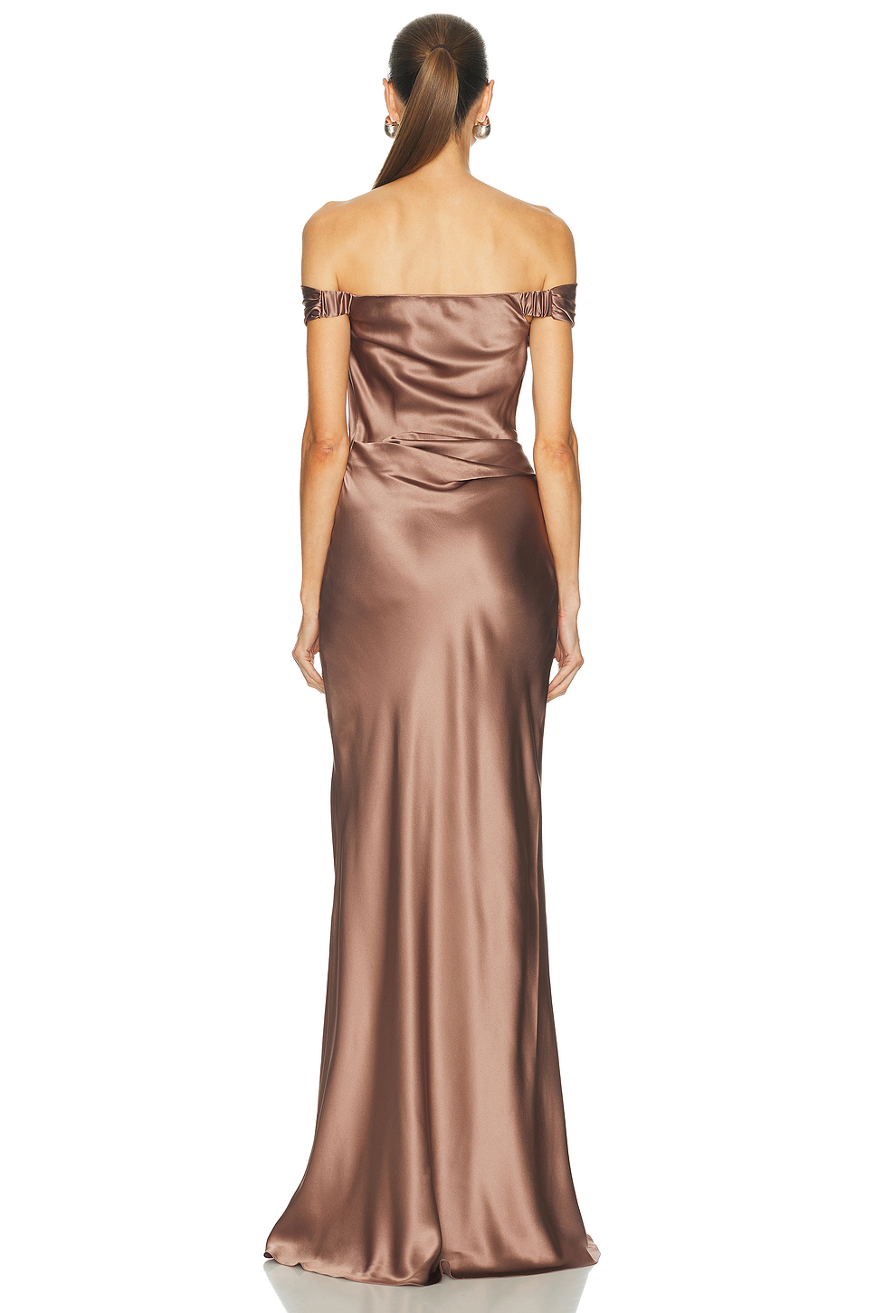 Bardot Off The Shoulder Silk Gown