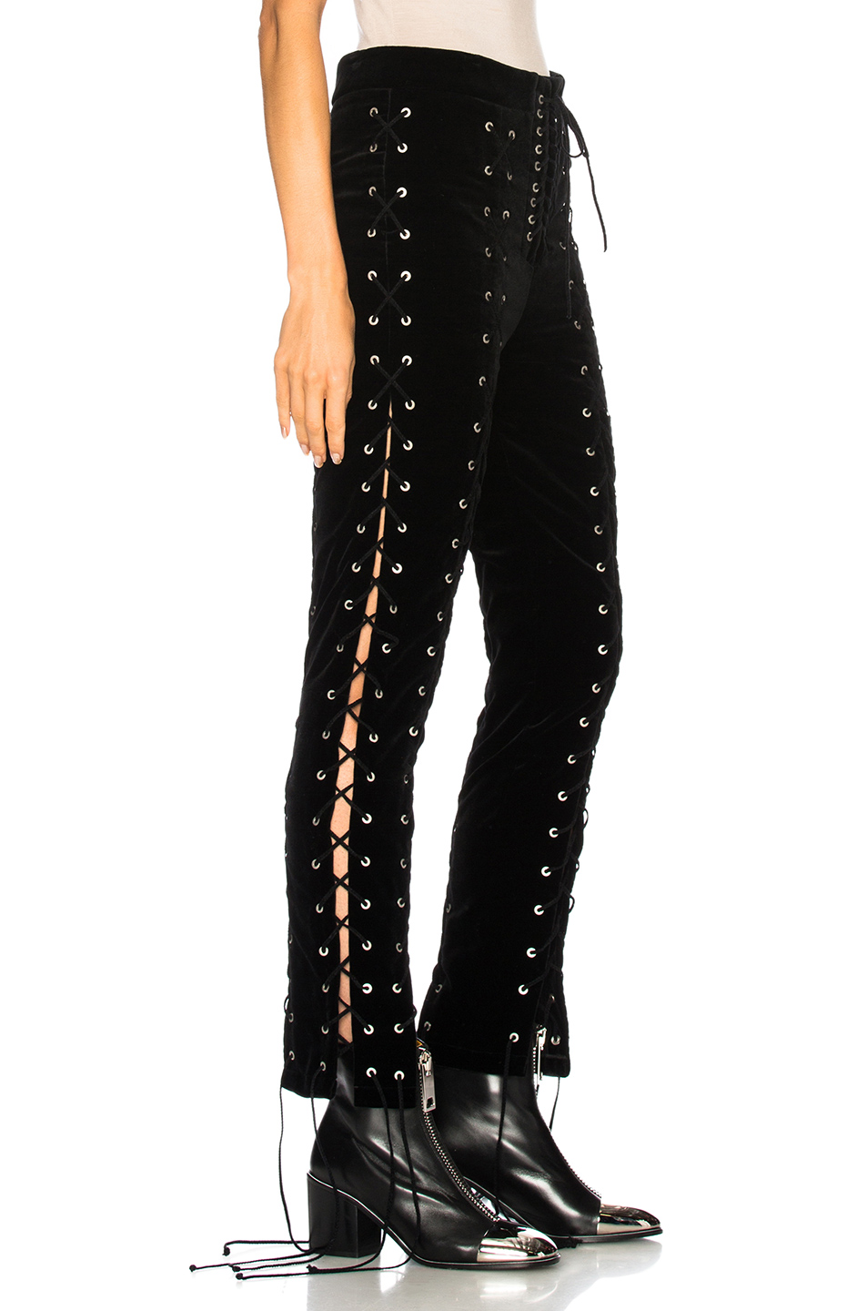 image 2 of unravel lace up pants in black