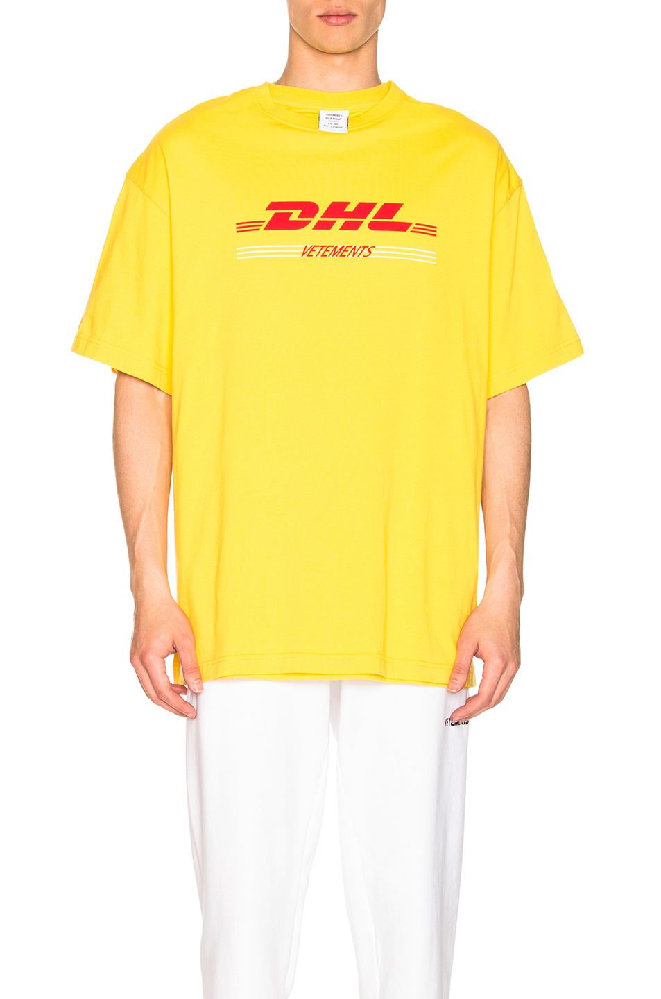 image 1 of vetements dhl double tee in yellow