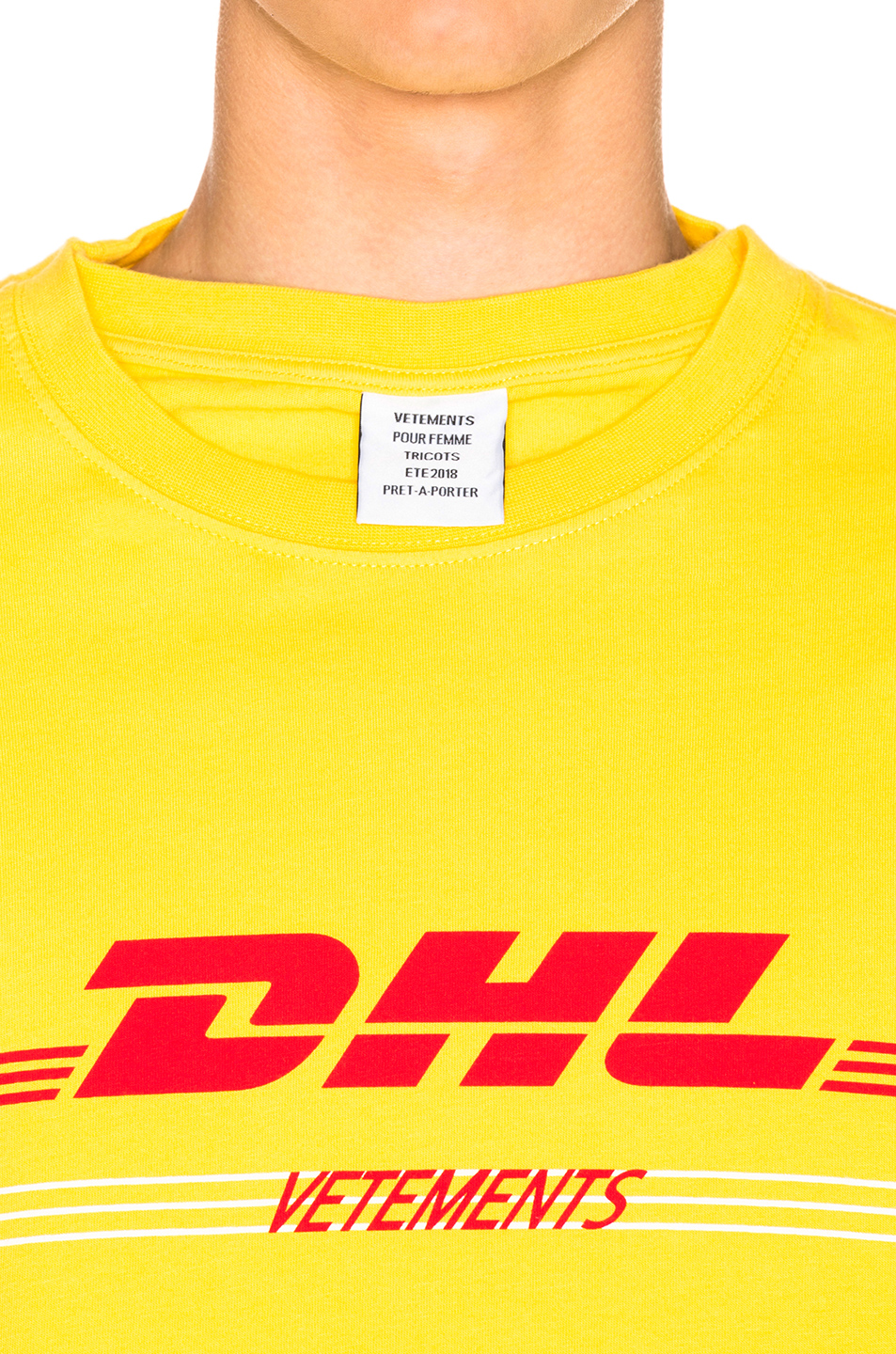 image 6 of vetements dhl double tee in yellow