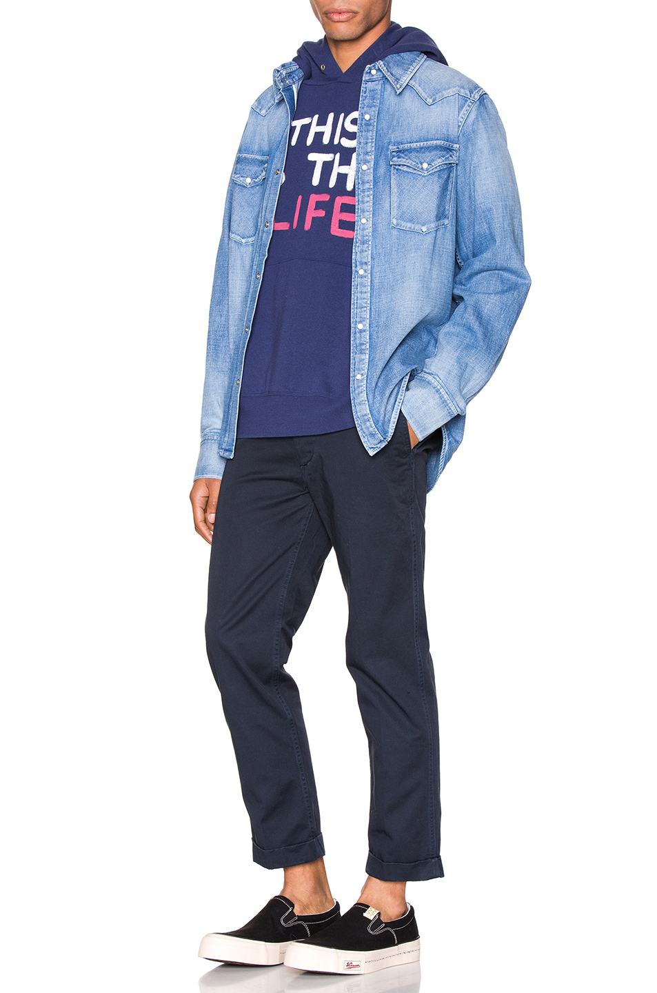 image 4 of visvim high water chino in navy