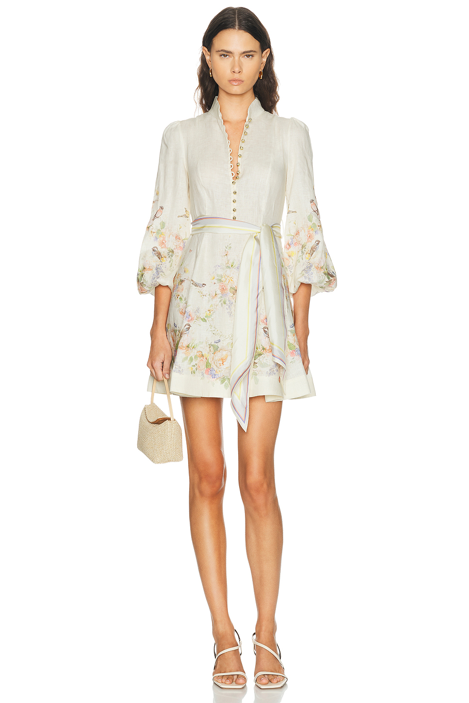 Valiant Linen Mini Shirt Dress with Detachable Belt