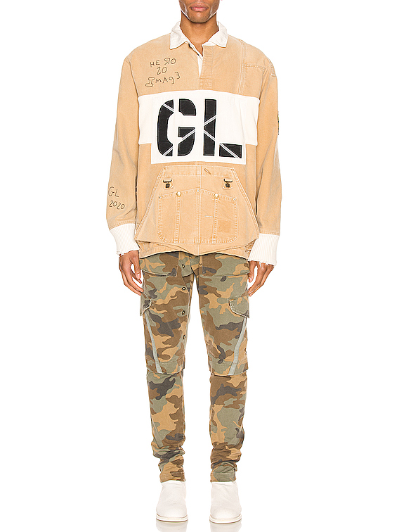 greg lauren gl rugby jacket – 棕黄色 | fwrd