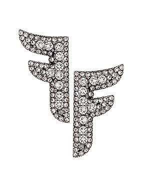 crystal logo earrings