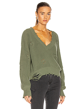 loewe 开衫 – khaki green & white | fwrd