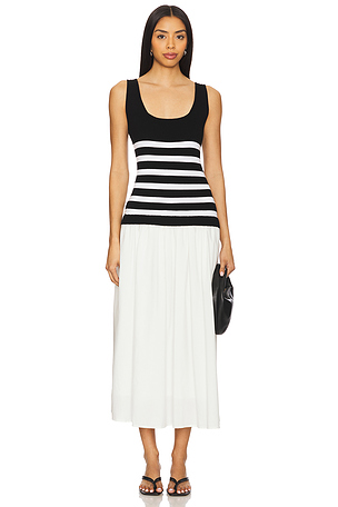 Sienna Squareneck Twofer Midi Dress Central Park West