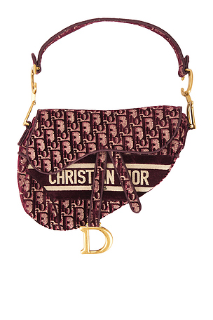 Dior Oblique Embroidered Velvet Saddle Bag FWRD Renew AU$ 4,156.41 PRE-OWNED