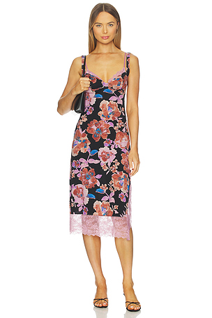 x Intimately Party Crasher Midi Slip In Black Combo Free People