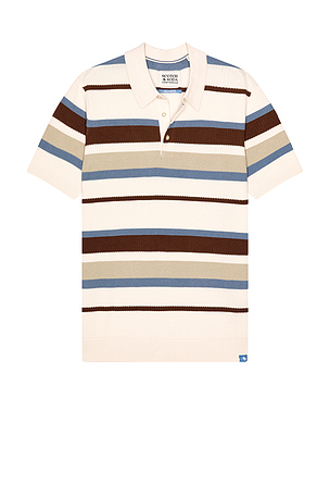 Regular Fit Knitted Striped Polo Scotch & Soda