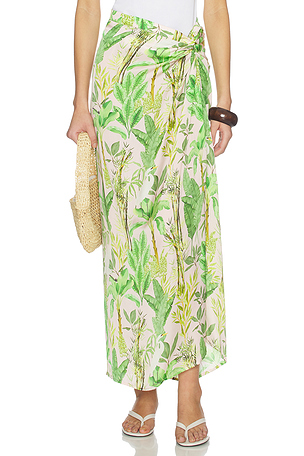 Hand Draped Tropical Maxi Skirt Verandah