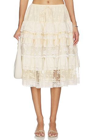 FALDA TIERED LACE RUFFLE Yuhan Wang