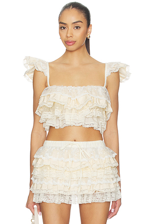 Ruffle Lace Tier Cami Top Yuhan Wang